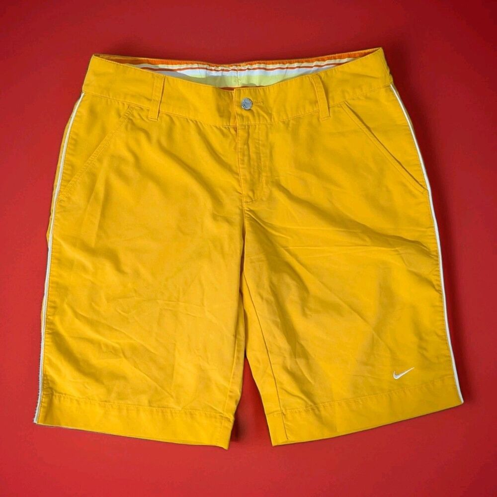 Nike Shorts Women's Medium 10" Inseam Sunrise Yellow Orange Athletic Y2K 2000s